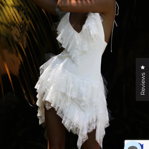 LUXURY LITTLE WHITE DRESS - Picture 2 of 5